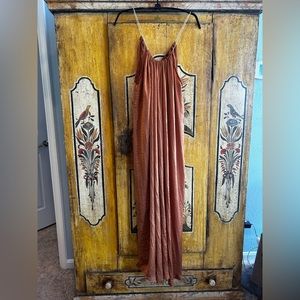Copper flowy maxi dress